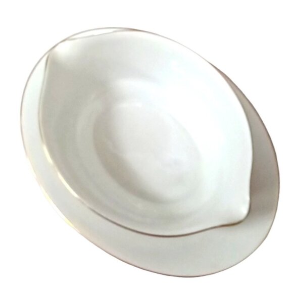Vintage Noritake Philippines Avalon 3390 Gravy Boat with Attached Underplate - Picture 5 of 6